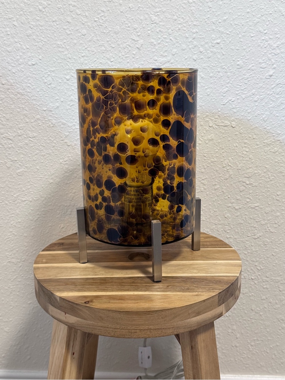 Mini Glass Accent & Table Lamp Tortoise Shell ~9.75" Ravenna Home EUC - Picture 10 of 10